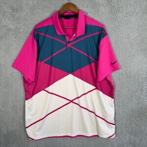 Nike Dri-FIT Polo Shirt Mens 2XL Multicolor Vapor Argyle DH0609